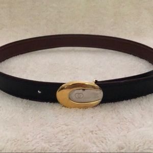 Vintage Gucci Belt, Gold & Silver Teardrop Buckle